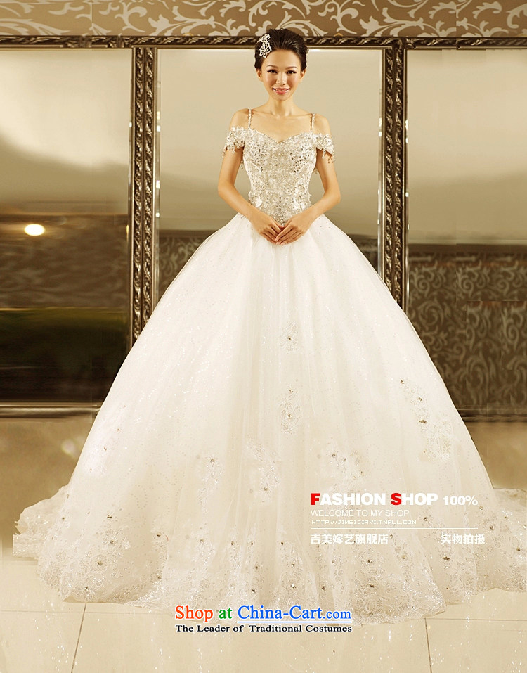 Wedding dress Kyrgyz-american married a NEW 2015 arts fields shoulders princess skirt water drilling tail HT7106 bride wedding pictures, price XL white, brand platters! The elections are supplied in the national character of distribution, so action, buy now enjoy more preferential! As soon as possible.