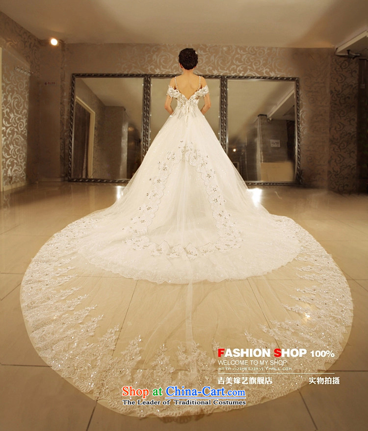Wedding dress Kyrgyz-american married a NEW 2015 arts fields shoulders princess skirt water drilling tail HT7106 bride wedding pictures, price XL white, brand platters! The elections are supplied in the national character of distribution, so action, buy now enjoy more preferential! As soon as possible.