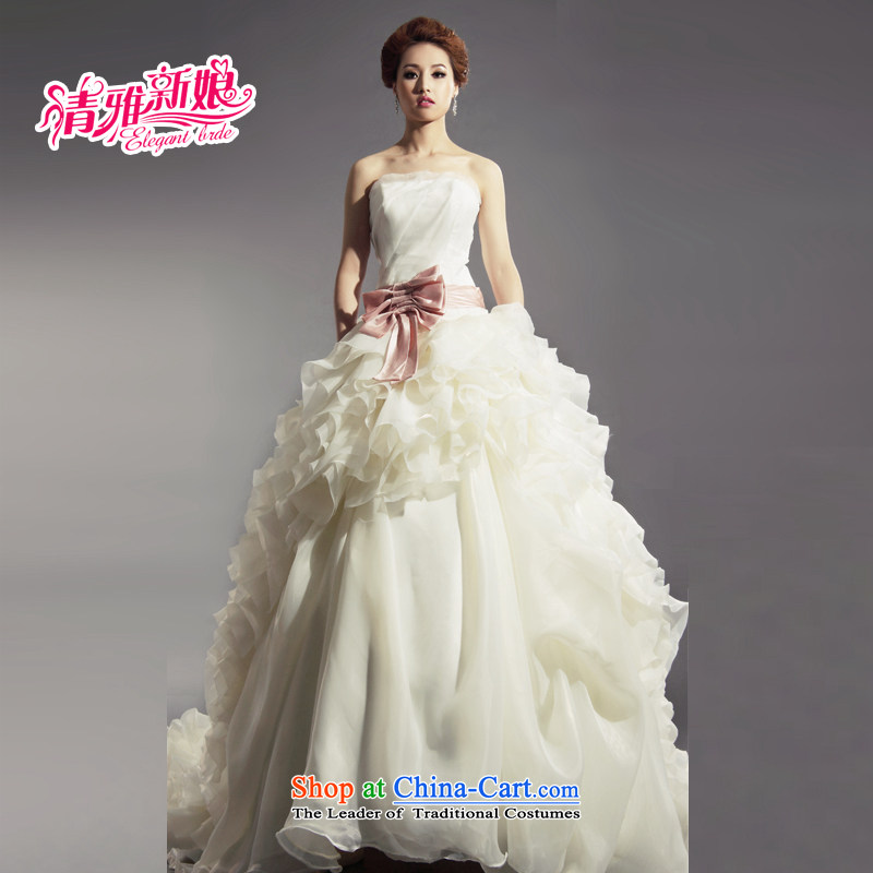 Kyrgyz-US married arts vera wang wei wang wei tail wedding dresses real concept HS639 video thin new 2015 wedding WhiteXXL