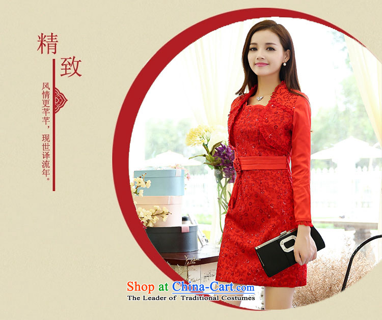  The Korean version of the 2015 spring and autumn OVBE Load New Sau San video thin dresses kit skirt temperament and stylish Foutune of evening dresses wedding two kits female red XXL picture, prices, brand platters! The elections are supplied in the national character of distribution, so action, buy now enjoy more preferential! As soon as possible.
