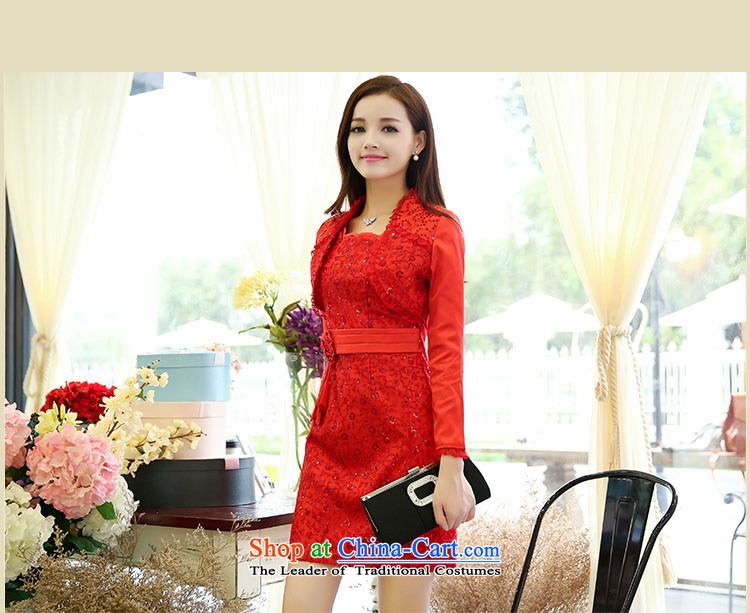 To replace the spring and autumn 2015 female new Korean version of Sau San video thin retro dress jacket small dresses wedding package two kits RED M picture, prices, brand platters! The elections are supplied in the national character of distribution, so action, buy now enjoy more preferential! As soon as possible.