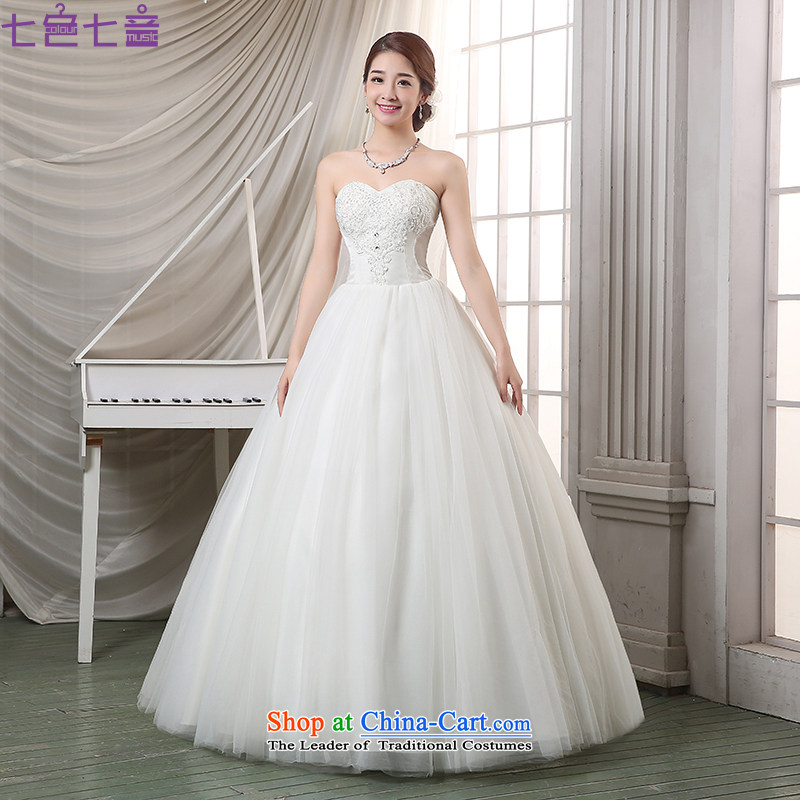 7 Color 7 tone Korean brides new 2015 White Diamond wiping the chest to align the Sau San wedding dresses H080 White M