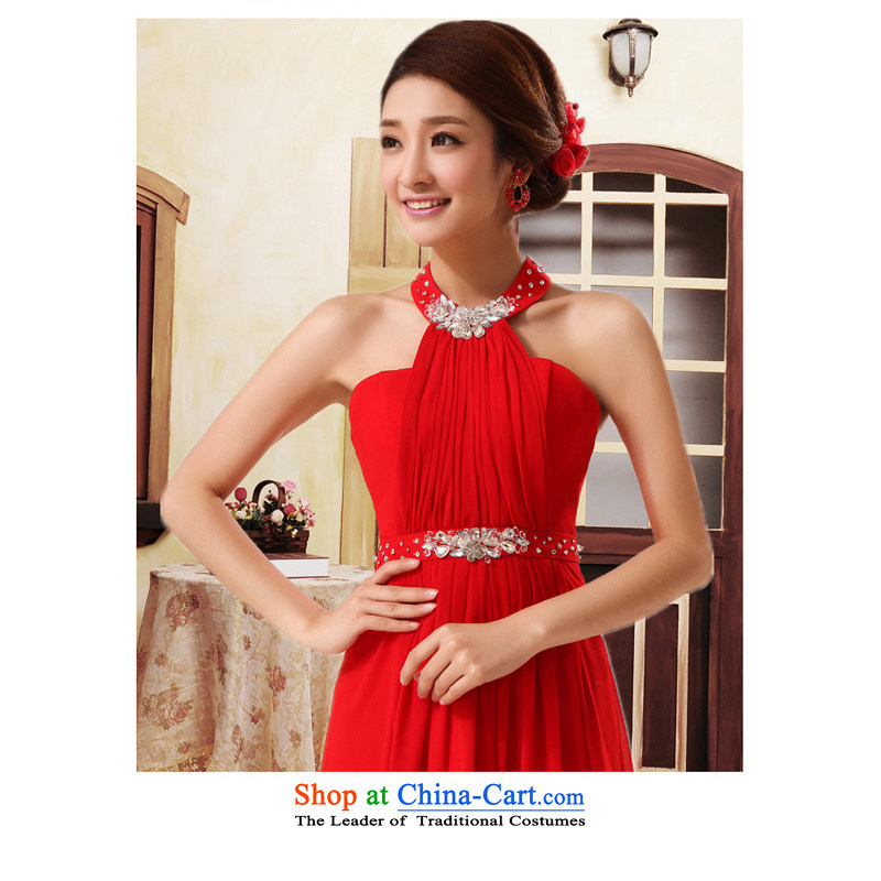 2015 new summer red bride long history and on-chip and Chest Service Korea bows version of large high fashion video thin red dress XL, Charlene Choi Spirit (yanling) , , , shopping on the Internet