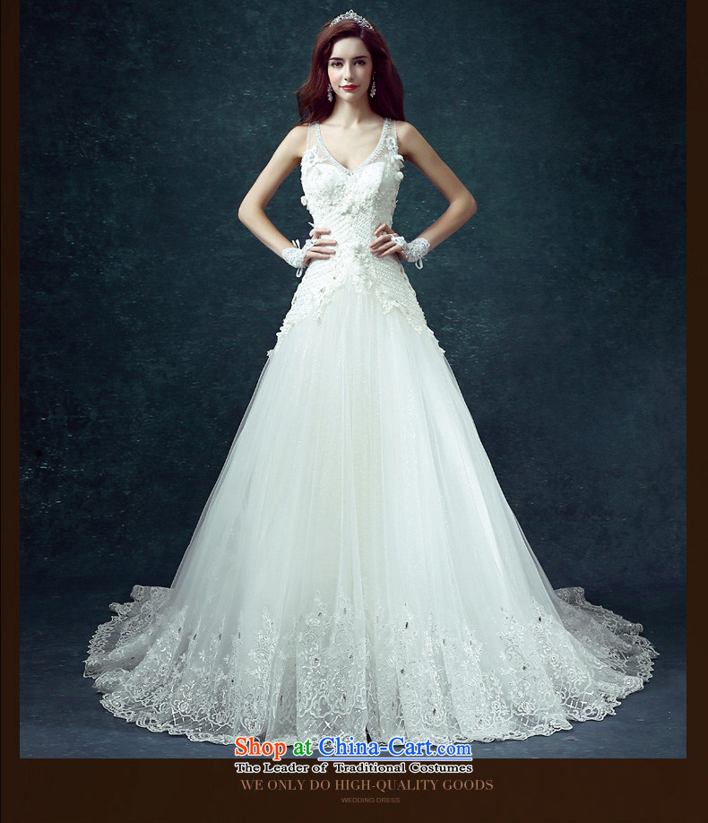 Noritsune bride 2015 Summer Korean style wedding dress shoulder straps on each side of the tail wedding lace large graphics thin sexy female deep V fluoroscopy side strap white M picture, prices, brand platters! The elections are supplied in the national character of distribution, so action, buy now enjoy more preferential! As soon as possible.