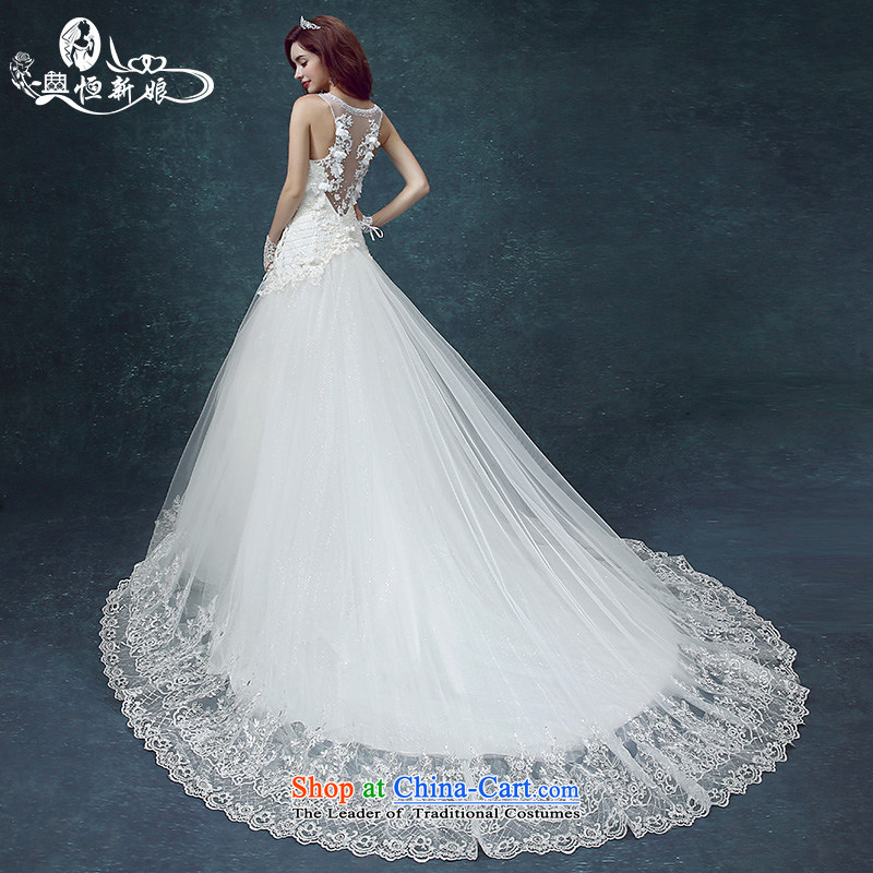 Noritsune bride 2015 Summer Korean style wedding dress shoulder straps on each side of the tail wedding lace large graphics thin sexy female deep V fluoroscopy side strap white M noritsune bride shopping on the Internet has been pressed.