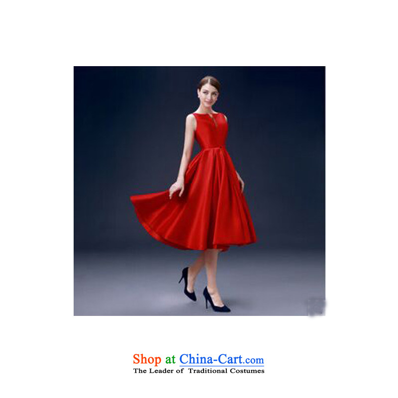 2015 new bride wedding bows to a Female dress damask strap sleeveless red dress autumn red S, Charlene Choi Spirit (yanling) , , , shopping on the Internet