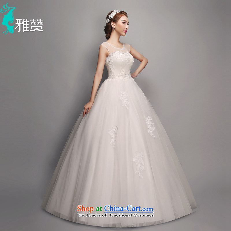 Jacob Chan shoulders to align the wedding dress the summer and fall of 2015, the new version of the graphics thin nail-ju won round-neck collar fluoroscopy Tulle lace straps princess bon bon skirt white XXL, Nga Chan (YAZAN) , , , shopping on the Internet
