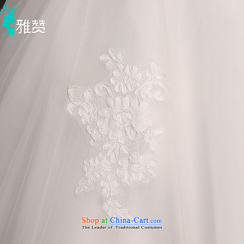 Jacob Chan shoulders to align the wedding dress the summer and fall of 2015, the new version of the graphics thin nail-ju won round-neck collar fluoroscopy Tulle lace straps princess bon bon skirt white XXL, Nga Chan (YAZAN) , , , shopping on the Internet