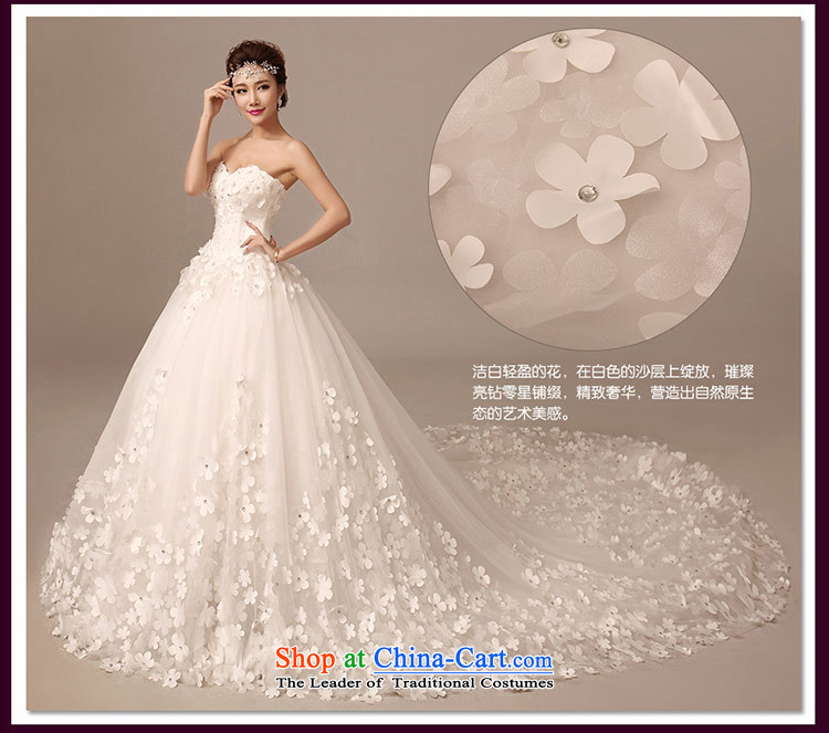The Korean version of the divas 2015 new stylish wedding Korean style with long tail large chest code thick MM video thin luxury wedding spring, summer, autumn and classic style white M stereo crop a picture, prices, brand platters! The elections are supplied in the national character of distribution, so action, buy now enjoy more preferential! As soon as possible.