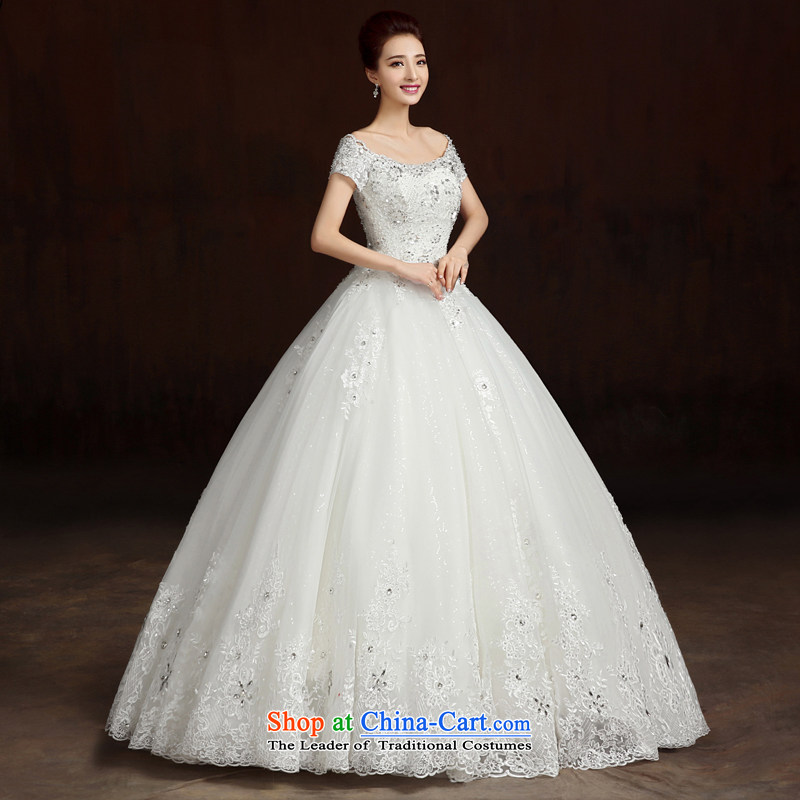 7 7 color tone 2015 Summer New Asian layout to align the shoulders of custom video word thin shoulders bride wedding dresses H081 White XL, 7 color 7 Tone , , , shopping on the Internet