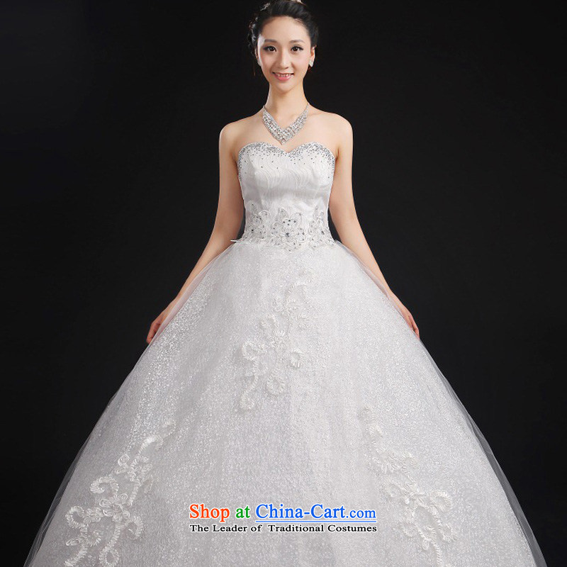 The autumn 2015 new upscale white to align the bride wedding dresses Korean fashion straps and chest ironing drill wedding white S