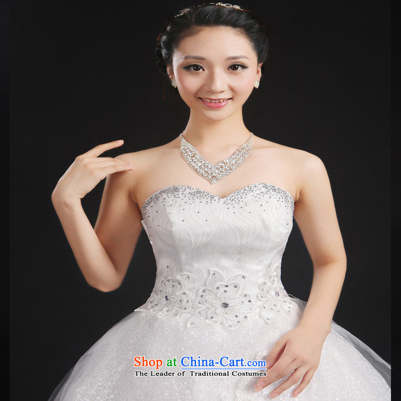 The autumn 2015 new upscale white to align the bride wedding dresses Korean fashion straps and chest ironing drill wedding white S, Charlene Choi Spirit (yanling) , , , shopping on the Internet