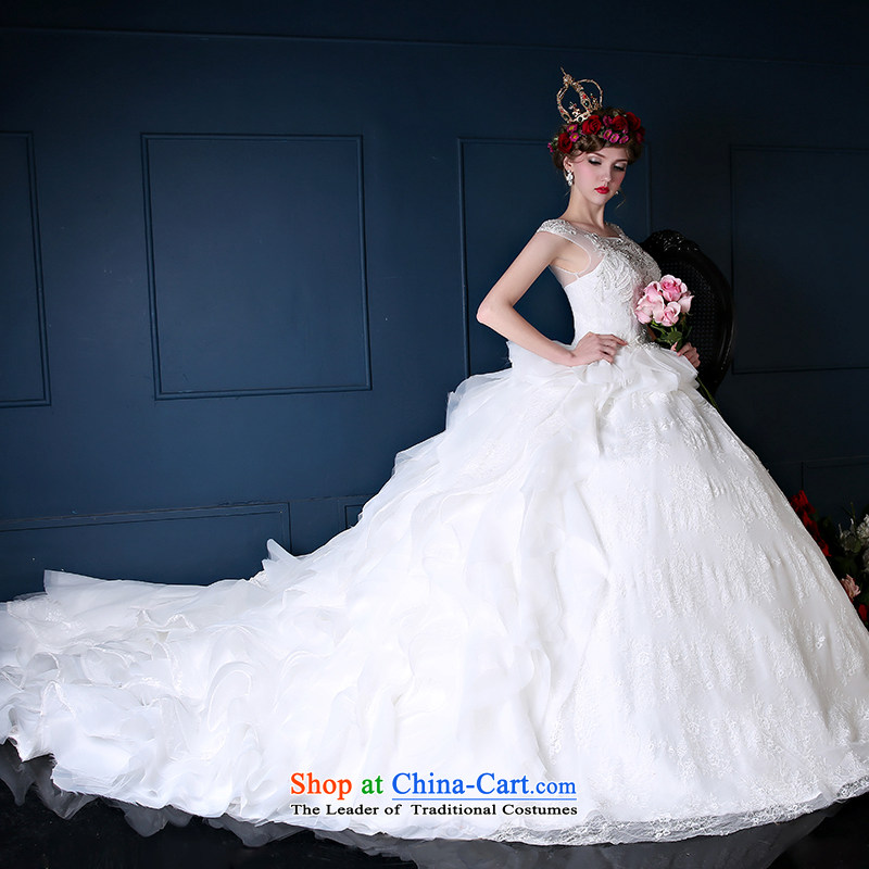 The bride wedding dresses 2015 Spring/Summer new stylish Korean shoulders large graphics thin marriage with trailing white wedding , L, Sin Sin Introduction , , , shopping on the Internet