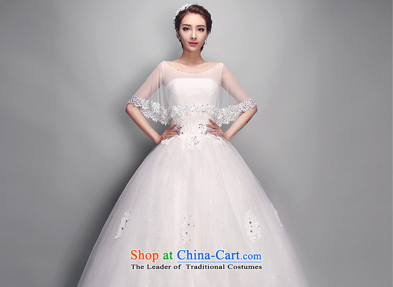 Jacob Chan bride wedding new summer and fall of 2015 fluoroscopy round-neck collar slotted shoulder for drilling water shawl lace graphics to align the Korean version of the thin bon bon skirt White XL Photo, prices, brand platters! The elections are supplied in the national character of distribution, so action, buy now enjoy more preferential! As soon as possible.