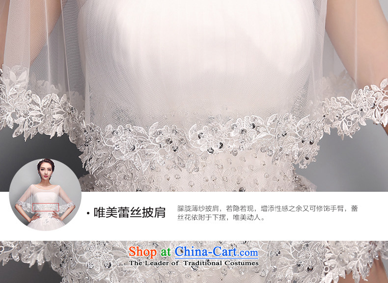 Jacob Chan bride wedding new summer and fall of 2015 fluoroscopy round-neck collar slotted shoulder for drilling water shawl lace graphics to align the Korean version of the thin bon bon skirt White XL Photo, prices, brand platters! The elections are supplied in the national character of distribution, so action, buy now enjoy more preferential! As soon as possible.