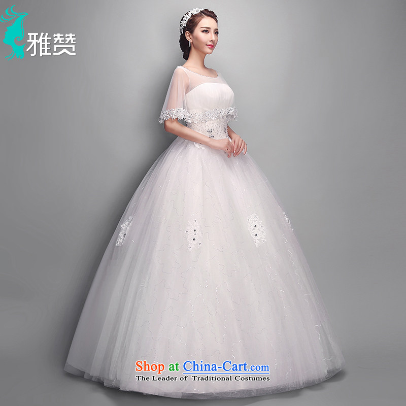 Jacob Chan bride wedding new summer and fall of 2015 fluoroscopy round-neck collar slotted shoulder for drilling water shawl lace graphics to align the Korean version of the thin bon bon skirt White XL, Jacob Chan (YAZAN) , , , shopping on the Internet