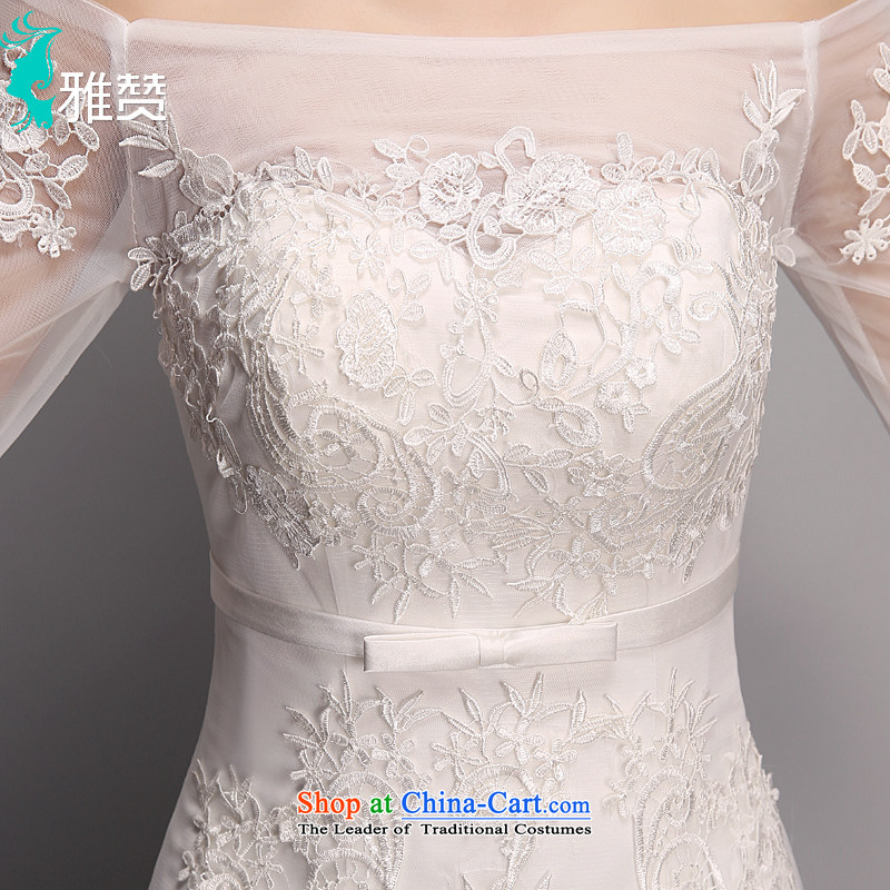 Jacob Chan crowsfoot wedding to align the shoulder of the Word 2015 summer, autumn and winter new bride in the strap sleeve long-sleeved upscale lace wedding dress White M, marriage and Jacob Chan (YAZAN) , , , shopping on the Internet