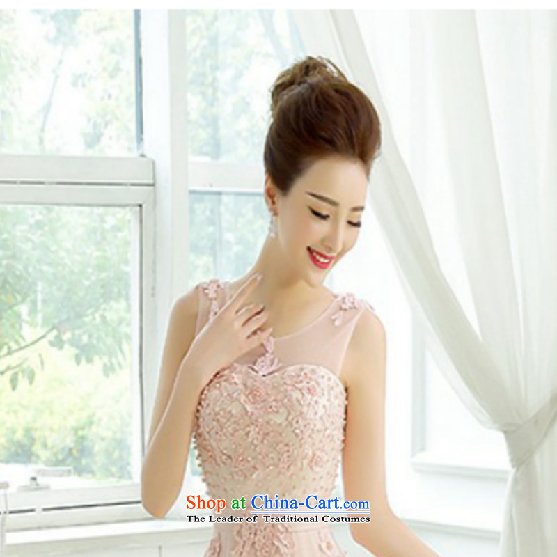 Charlene Choi Spirit _yanling_ pink bride bridesmaid wedding dress marriage bows services wedding night wear long bride with the new 2015 m White?XXL