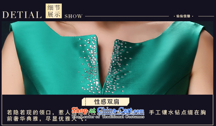 Toasting champagne bride services 2015 Spring/Summer New 2 large shoulder graphics thin banquet, wedding dress short skirt green S picture, prices, brand platters! The elections are supplied in the national character of distribution, so action, buy now enjoy more preferential! As soon as possible.