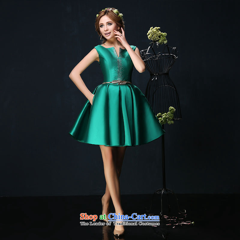 Toasting champagne bride services 2015 Spring/Summer New 2 large shoulder graphics thin banquet, wedding dress short skirt green S Sin Sin Introduction , , , shopping on the Internet