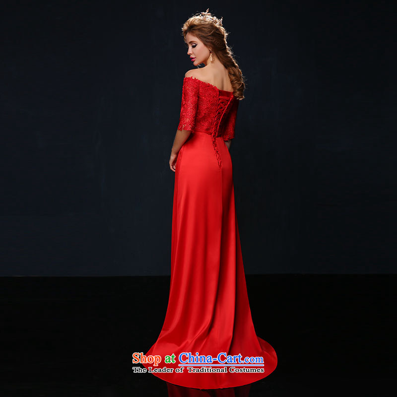 In spring and summer 2015, a new field in the shoulder cuff red long banquet evening dresses video thin marriages bows services red tailored, Sin Sin Introduction , , , shopping on the Internet