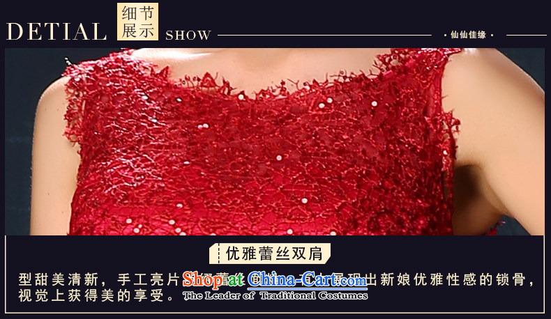 The bride dress Summer 2015 New 2 shoulder length of red marriage large service bows banquet dress Sau San wine red tailored picture, prices, brand platters! The elections are supplied in the national character of distribution, so action, buy now enjoy more preferential! As soon as possible.