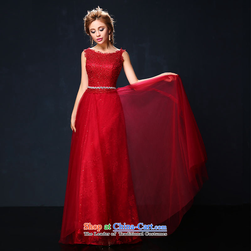 The bride dress Summer 2015 New 2 shoulder length of red marriage large service bows banquet dress Sau San wine red tailored, Sin Sin Introduction , , , shopping on the Internet