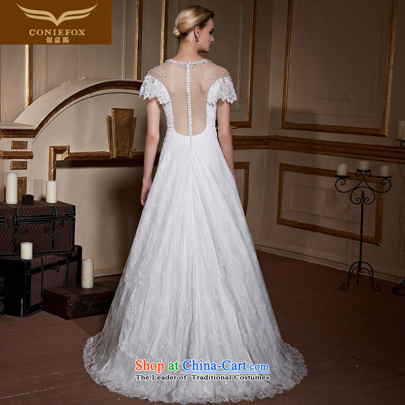 The kitsune tailored Creative wedding 2015 new stylish shoulders video thin lace marriages to align the wedding white wedding 90219 minimalist white tailored, creative Fox (coniefox) , , , shopping on the Internet