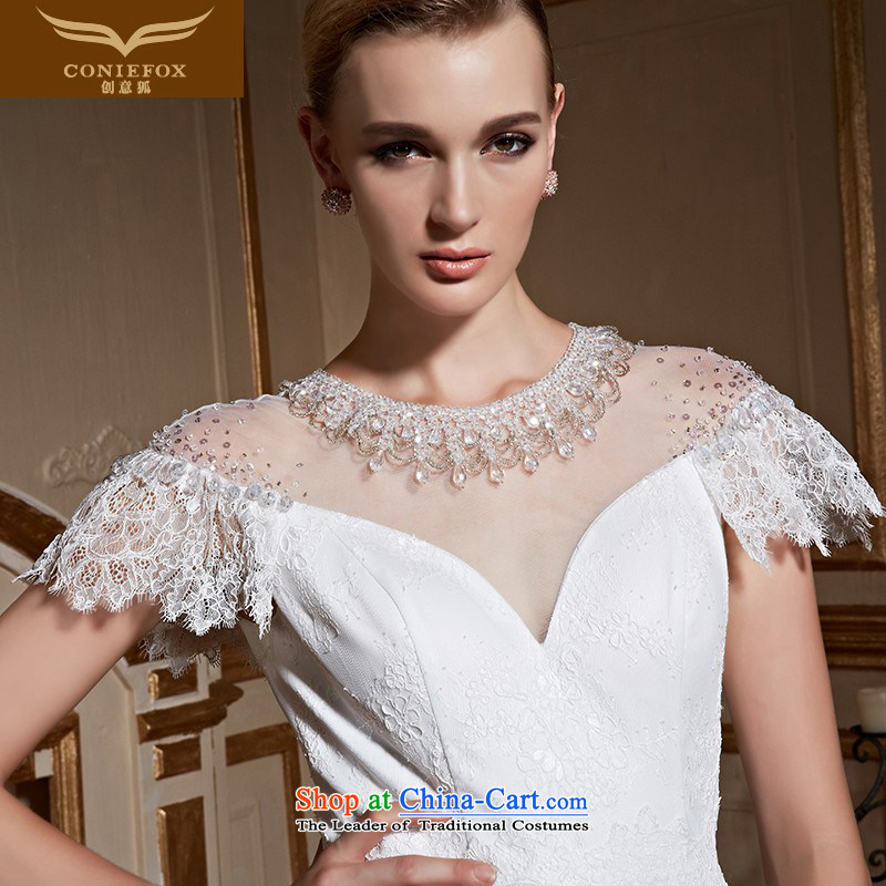 The kitsune tailored Creative wedding 2015 new stylish shoulders video thin lace marriages to align the wedding white wedding 90219 minimalist white tailored, creative Fox (coniefox) , , , shopping on the Internet