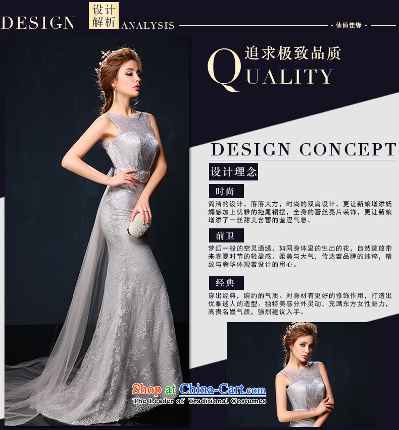 The bride crowsfoot bows services 2015 Summer new Korean shoulders long red lace banquet dinner dress gray Sau San L picture, prices, brand platters! The elections are supplied in the national character of distribution, so action, buy now enjoy more preferential! As soon as possible.