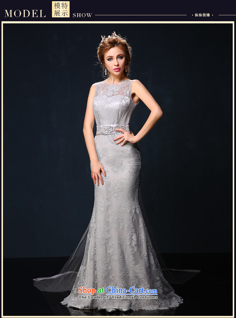 The bride crowsfoot bows services 2015 Summer new Korean shoulders long red lace banquet dinner dress gray Sau San L picture, prices, brand platters! The elections are supplied in the national character of distribution, so action, buy now enjoy more preferential! As soon as possible.