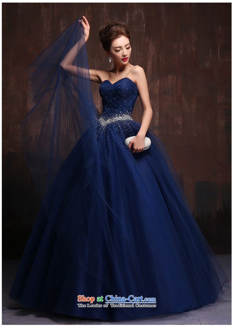 Wedding dress 2015 new anointed chest long banquet of diamond ornaments blue dress bride will serve the spring bows wine red M picture, prices, brand platters! The elections are supplied in the national character of distribution, so action, buy now enjoy more preferential! As soon as possible.