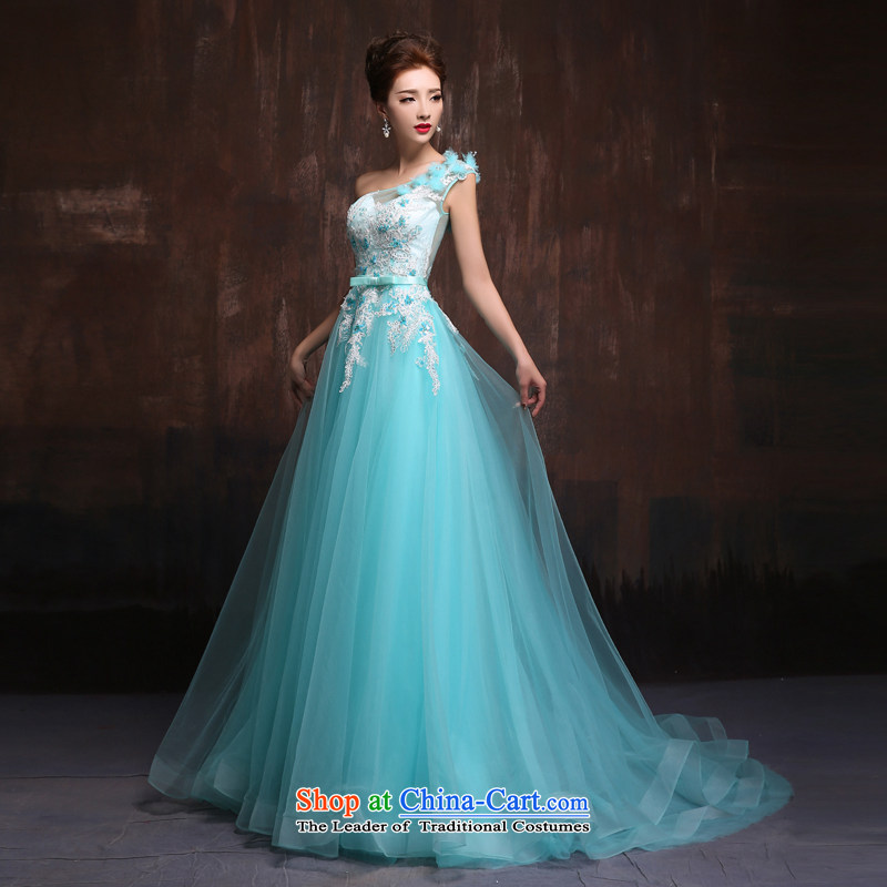 Sin Sin Kai Edge 2015 new stylish wedding dress shoulder sweet long tail marriages evening dress skirt ice blue L picture quality assurance, prices, brand platters! The elections are supplied in the national character of distribution, so action, buy now enjoy more preferential! As soon as possible.