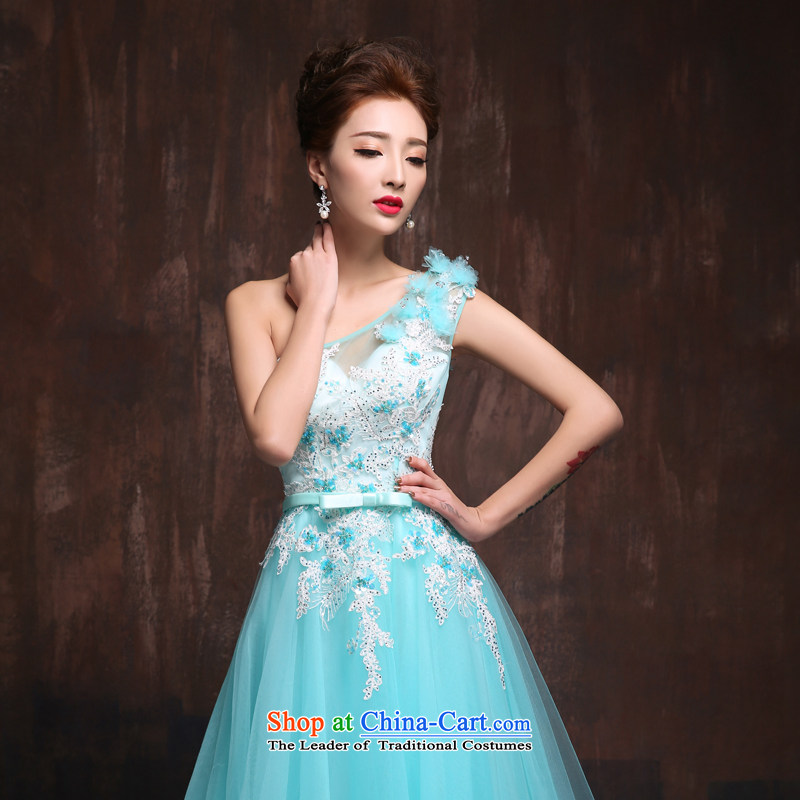 Sin Sin Kai Edge 2015 new stylish wedding dress shoulder sweet long tail marriages evening dress skirt ice blue L quality assurance, Sin Sin Introduction , , , shopping on the Internet