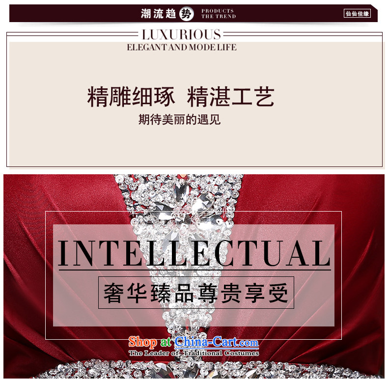 2015 new stylish long red deep bows services V bride moderator will dress Sau San banquet wine red M picture, prices, brand platters! The elections are supplied in the national character of distribution, so action, buy now enjoy more preferential! As soon as possible.