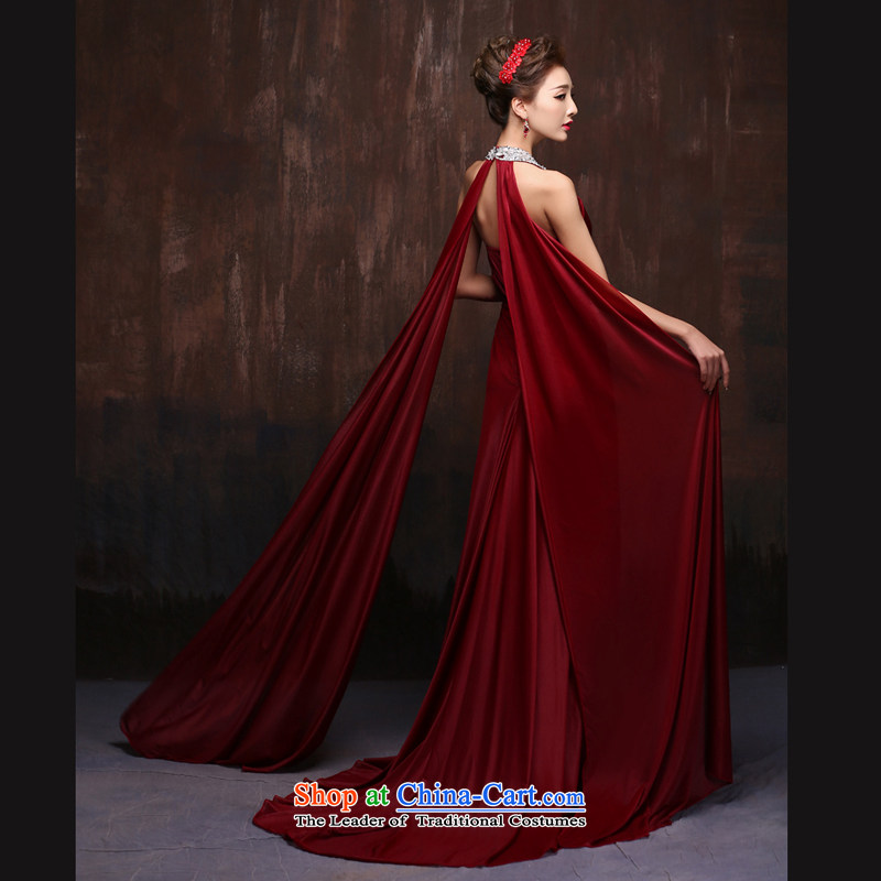 2015 new stylish long red deep bows services V bride moderator will dress Sau San banquet wine red M Sin Sin Introduction , , , shopping on the Internet