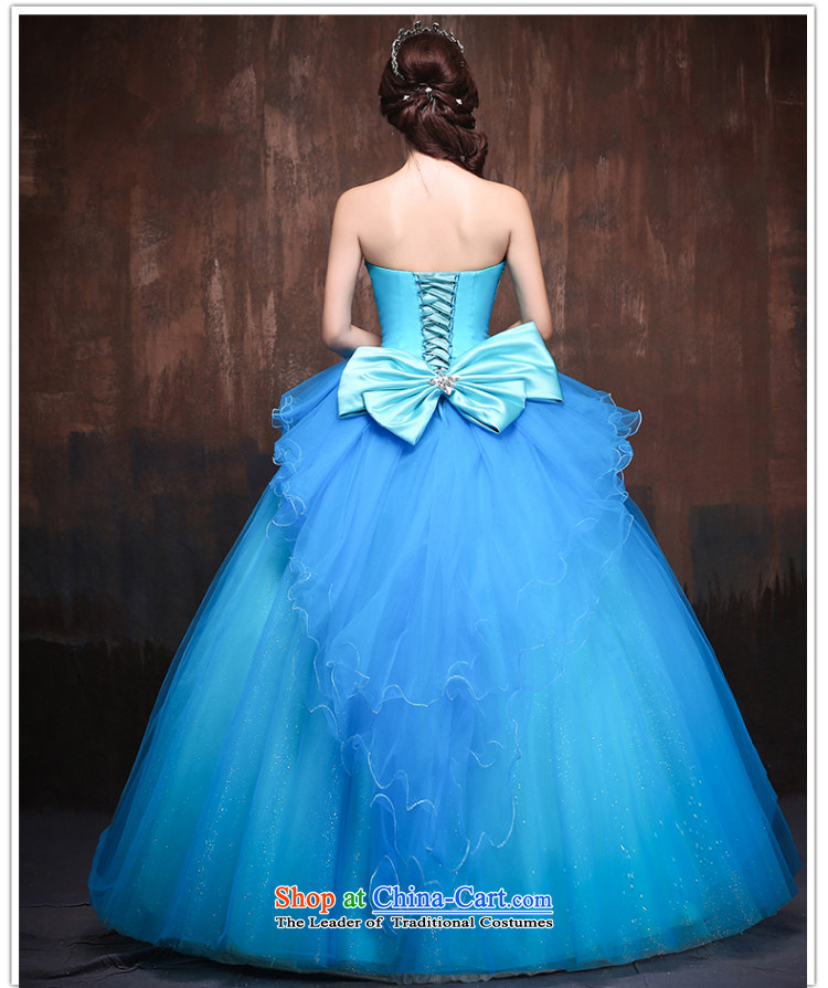 Sin Sin Kai Edge 2015 new wedding dresses Korean version of Crystal drill Luxury depilation chest dress skirt the color blue to given size pictures, prices, brand platters! The elections are supplied in the national character of distribution, so action, buy now enjoy more preferential! As soon as possible.