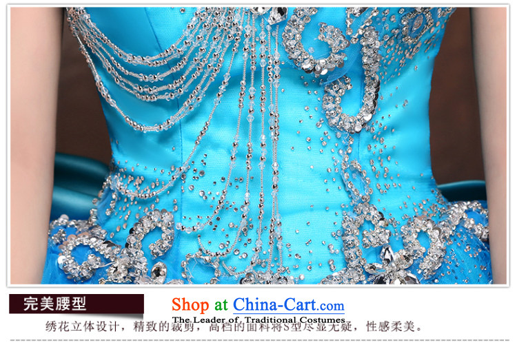 Sin Sin Kai Edge 2015 new wedding dresses Korean version of Crystal drill Luxury depilation chest dress skirt the color blue to given size pictures, prices, brand platters! The elections are supplied in the national character of distribution, so action, buy now enjoy more preferential! As soon as possible.