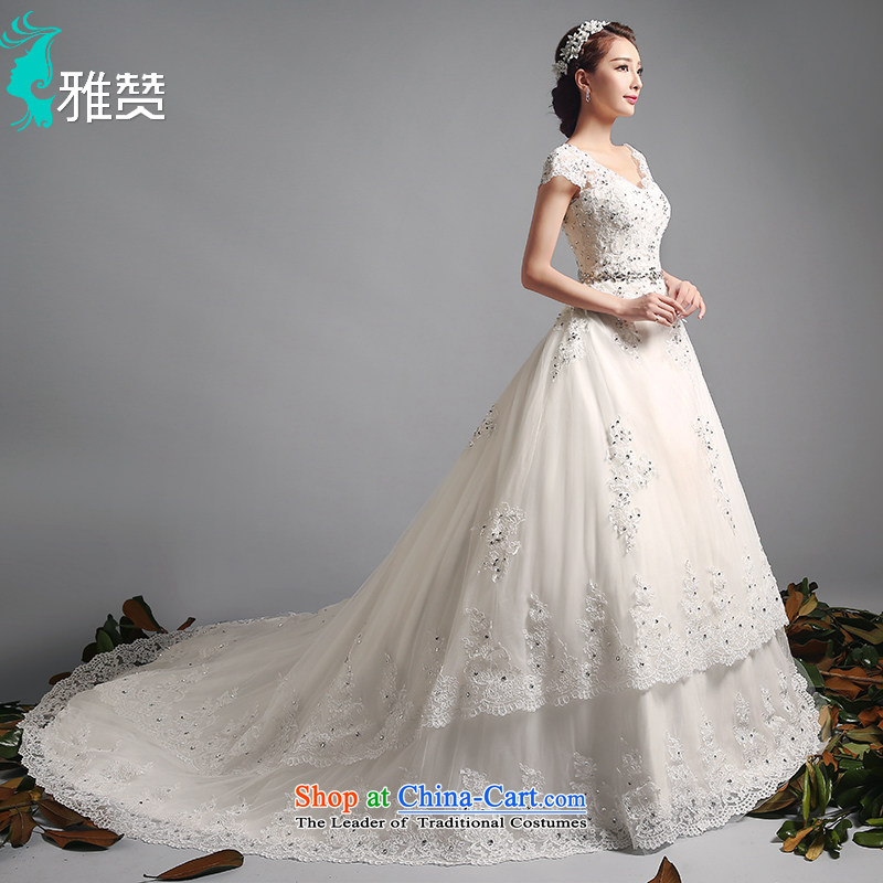 Jacob Chan large tail wedding shoulders of autumn and winter 2015 new marriages video thin wedding dresses large retro bon bon skirt tail) , L, Jacob Chan (YAZAN) , , , shopping on the Internet