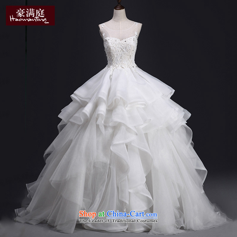 2015 new bride wedding dresses summer stylish and simple Korean shoulders large graphics thin wedding small trailing white tie , Ho full Chamber , , , shopping on the Internet