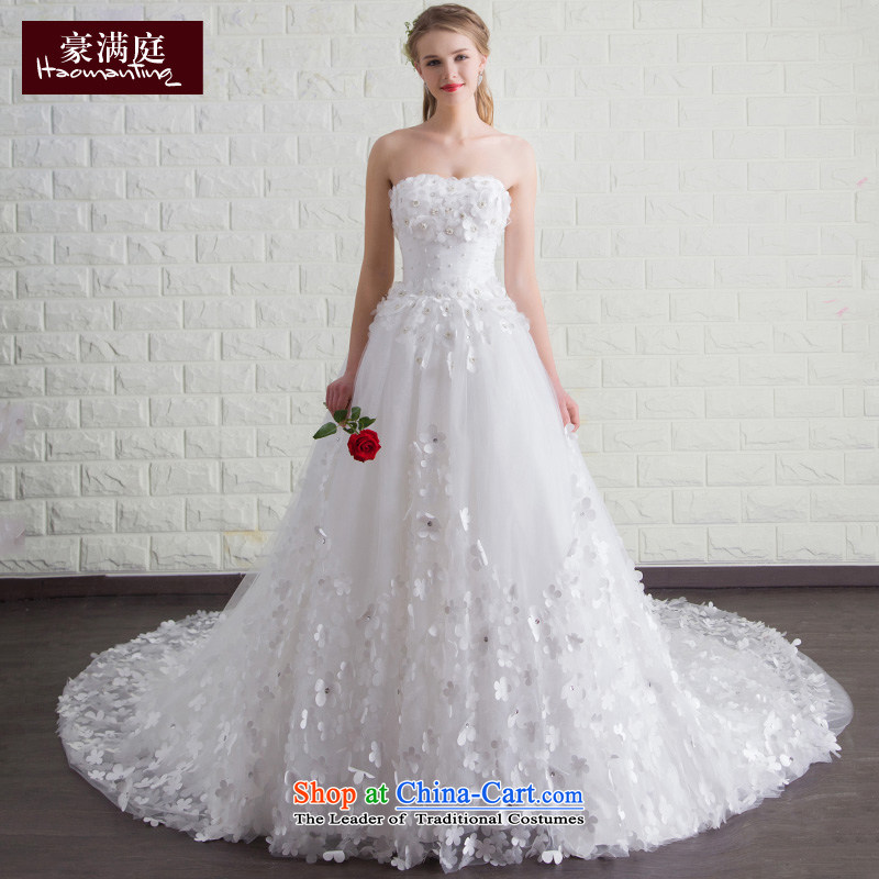 Summer 2015 new bride wedding dresses long tail and Chest Flower large Sau San Deluxe Big tail custom white S Ho full Chamber , , , shopping on the Internet