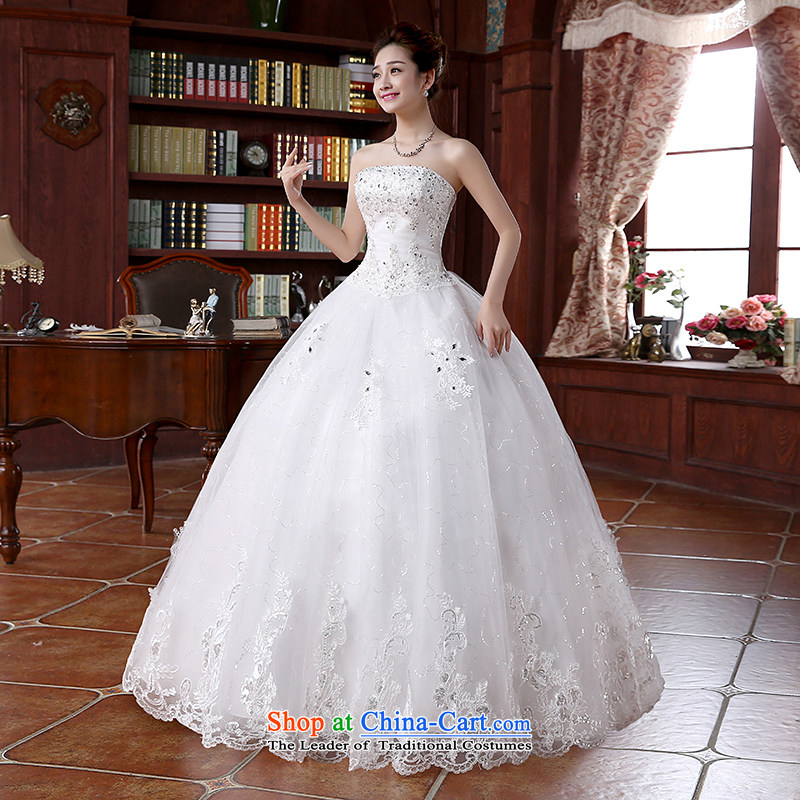 2015 Spring/Summer new Korean wiping the chest code graphics thin marriages straps wedding dresses to align the white XXXL 2 ft 4 Suzhou shipment, waist embroidered bride shopping on the Internet has been pressed.