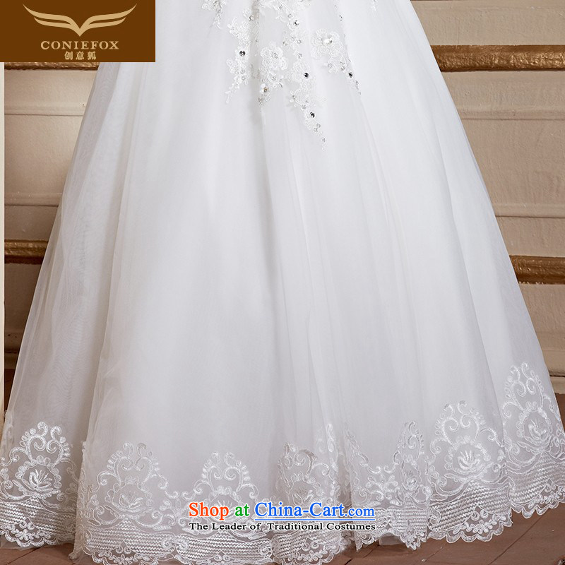 Creative Fox chest to bride wiping the wedding dress pregnant women married to large white wedding video thin lace princess straps wedding tailored 99055 white tailored, creative Fox (coniefox) , , , shopping on the Internet