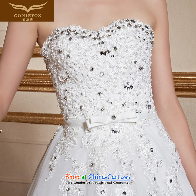 Creative Fox chest to bride wiping the wedding dress pregnant women married to large white wedding video thin lace princess straps wedding tailored 99055 white tailored, creative Fox (coniefox) , , , shopping on the Internet