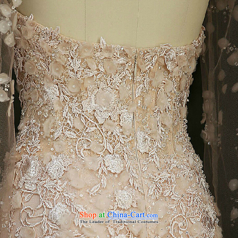 The 2015 summer Luang new Korean lace flowers word shoulder and Sau San chest crowsfoot wedding small trailing white Advanced Customization Custom, Luang in , , , shopping on the Internet