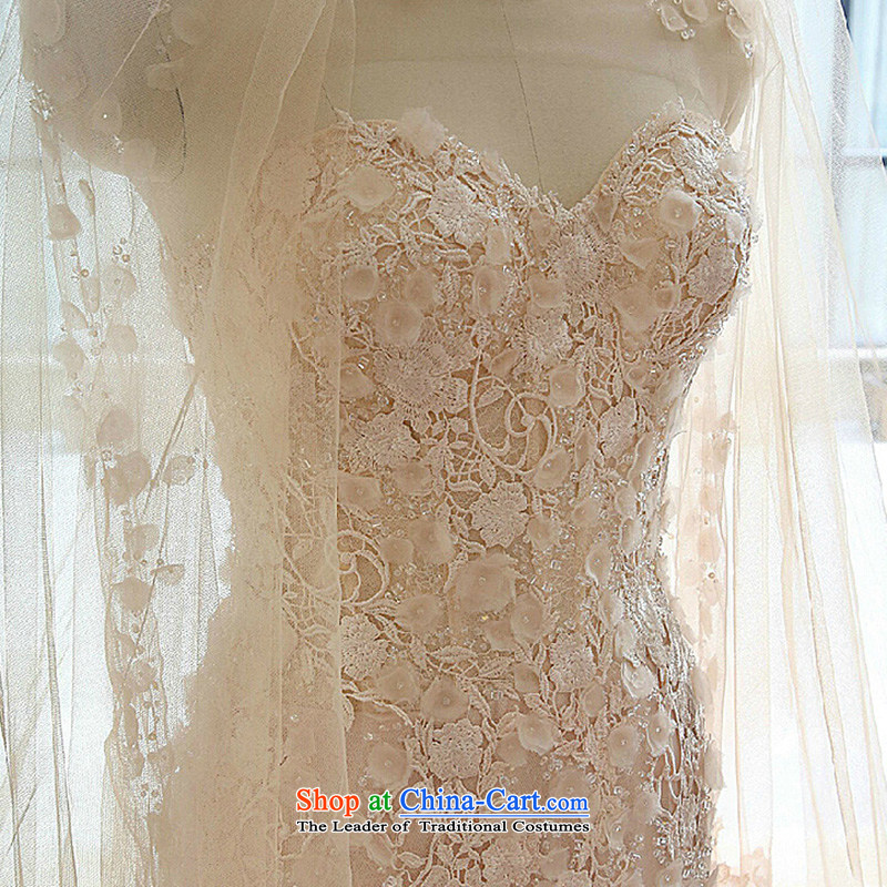 The 2015 summer Luang new Korean lace flowers word shoulder and Sau San chest crowsfoot wedding small trailing white Advanced Customization Custom, Luang in , , , shopping on the Internet