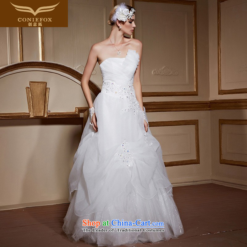 The kitsune style with chest creative customized wedding dresses white romantic wedding marriages Sau San tie princess skirt bon bon wedding 99058 tailored White