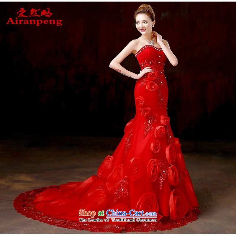 2015 new bride wedding dresses and minimalist red alignment with chest crowsfoot wedding video thin summer small trailing white streaks in the drill L package, Love Returning so AIRANPENG Peng () , , , shopping on the Internet