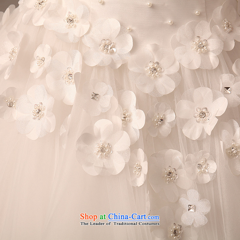 2015 Summer new bride wedding dresses long tail wiping the chest to align the large Sau San flowers large tail custom white 100CM drag M package, Love Returning so AIRANPENG Peng () , , , shopping on the Internet