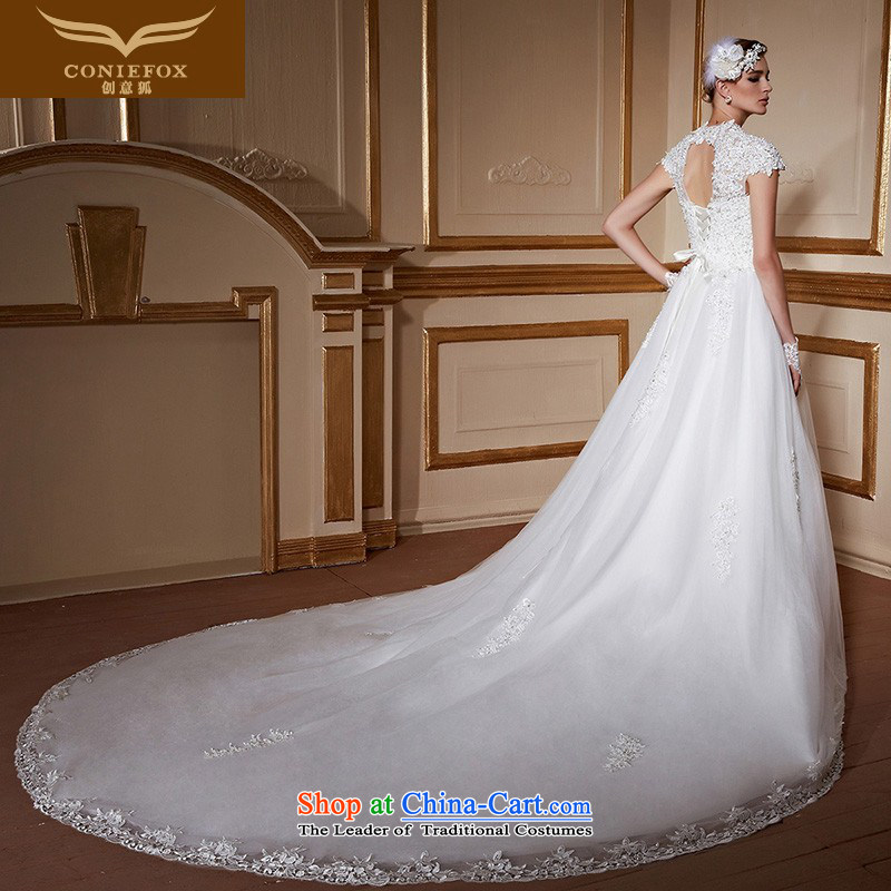 Creative New autumn 2015 Fox stylish lace shoulders tail wedding dress tailoring Sau San larger marriages wedding 99060 white tailored, creative Fox (coniefox) , , , shopping on the Internet